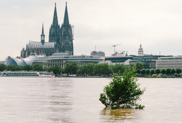 2021년 6월 라인강의 범람으로 피해를 입은 독일 쾰른시. 전 세계가 이상 기후로 몸살을 앓고 있다. 신화=연합