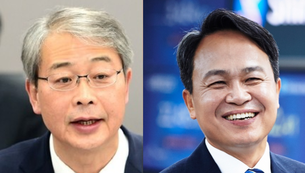 임종룡 우리금융회장 후보(왼쪽)와 진옥동 신한금융 회장 후보. 사진=각사 제공