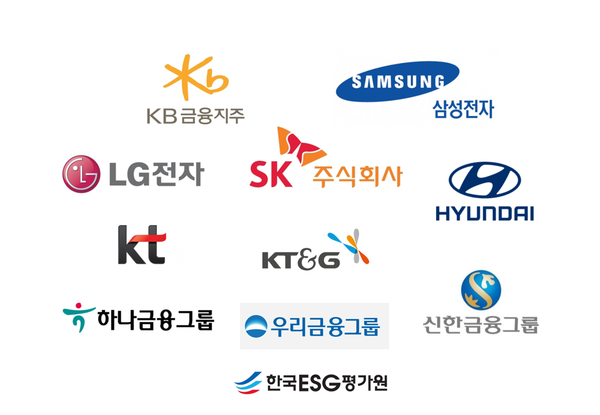 한국ESG평가 2023년 1분기 ESG등급 10대 기업들.