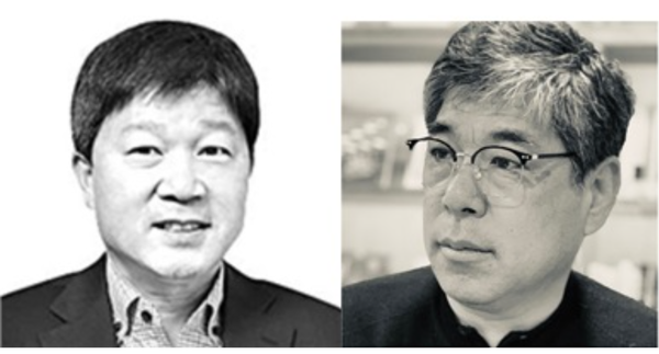 홍승일 ESG경제 편집인(왼쪽)과 김상민 ESG경제 편집국장 겸 ESG경제연구소장