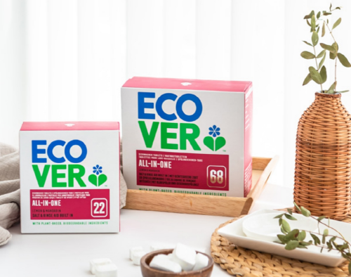 벨기에 브랜드 '에코버' 식기세척기 세제는 친환경 제품으로 국내 시장에서도 주목 받고 있다. [사진=에코버]