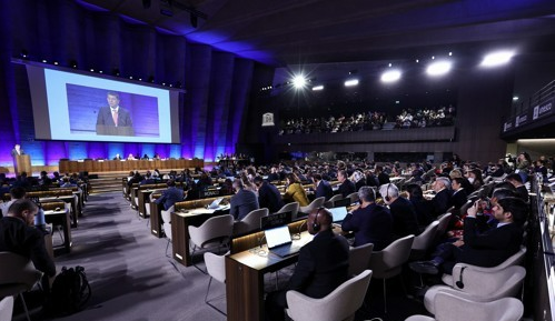 29일(현지시간) 프랑스 파리 유네스코 본사에서 열린 유엔 정부간 협상위원회 회담. 로이터=연합