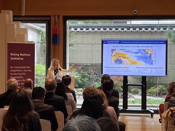 미국 뉴욕의 주유엔대표부에서 열린 NASA '투발루 해수면 상승 보고서' 발간 행사. 사진=주유엔한국대표부 제공