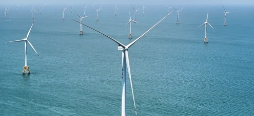 중국 푸젠성 해상 풍력발전 터빈. 신화= 연합