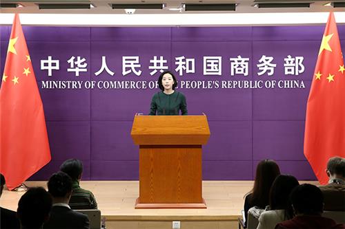 지난 30일 정례 브리핑을 하는 수줴팅 중국 상무부 대변인. 사진=연합뉴스(중국 상무부 제공)