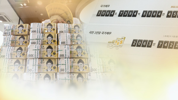 나라 빚이 급격하게 늘어나고 있다. 그래픽=연합뉴스