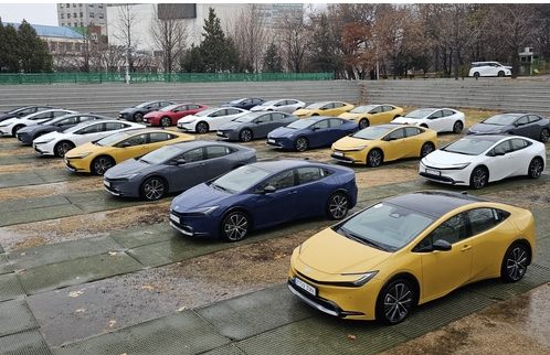 도요타 5세대 프리우스 차량들. 사진=연합