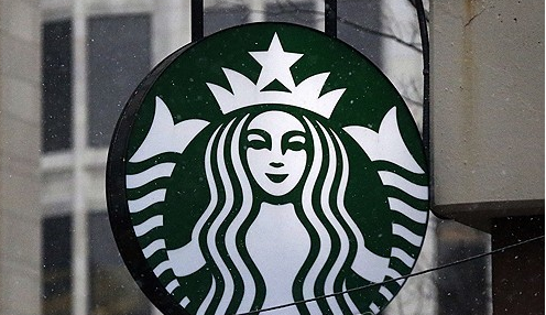 2017년 3월 14일 피츠버그 시내의 스타벅스 매장에 달린 로고 모습.  AP=연합