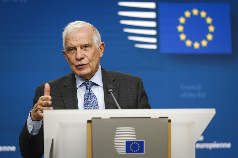 지난 18일 브뤼셀의 외교 협의회에서 기자회견을 진행하는 조셉 폰텔레스(Josep BORRELL FONTELLES) EU 외교 안보정책 고위대표. 사진=유럽의회 공식홈페이지