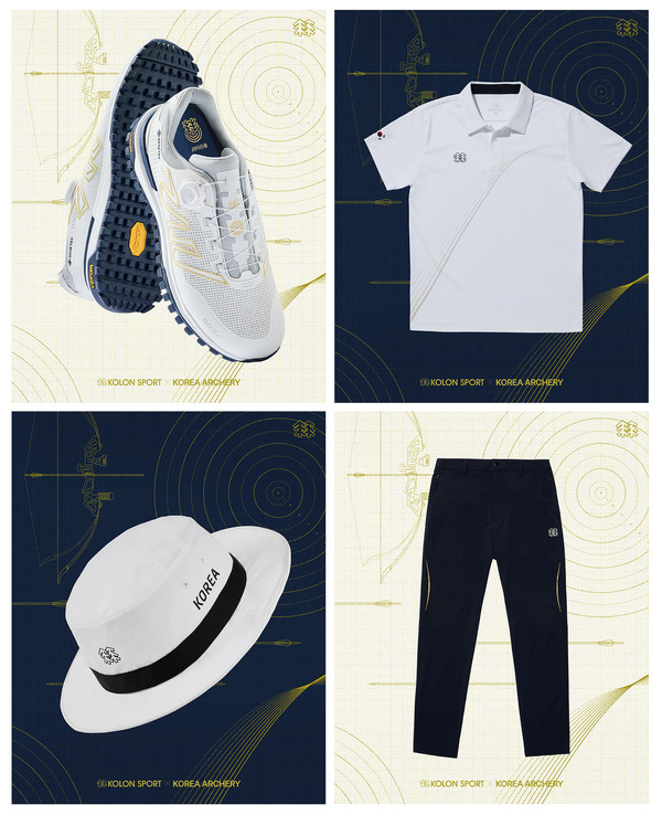 코오롱FnC가 파리 올림픽 양궁 국가대표 선수단 유니폼을 지원한다. 코오롱FnC는 국내 최초로 양궁 전용화를 개발했으며 유니폼의 팔·어깨 최적화 3D패턴도 개발했다. 사진=코오롱FnC