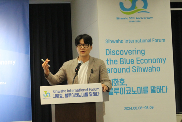       올인카본 이상훈 대표의 발표 모습.