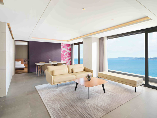 여수 벨메르 프리미어 스위트 객실. 사진=한화호텔앤드리조트