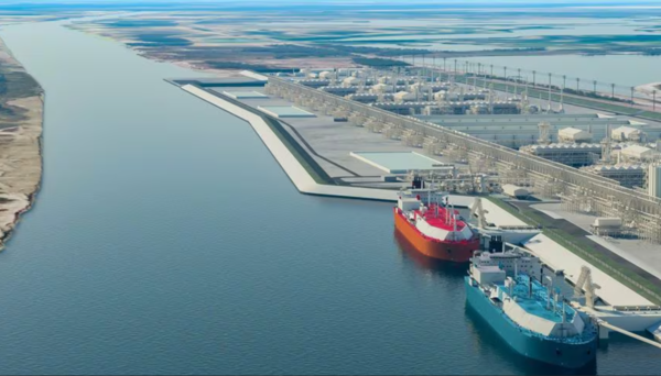 넥스트디케이드가 미국 텍사스 브라운스빌 항구에 건설 중인 리오그란데 LNG 터미널 조감도. 사진=한화 제공