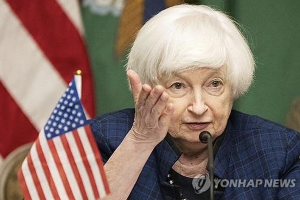 지난 5월 이탈리아에서 열린 G7 재무장관 회의에 연설하는 재닛 옐런 미 재무부 장관. 사진=연합