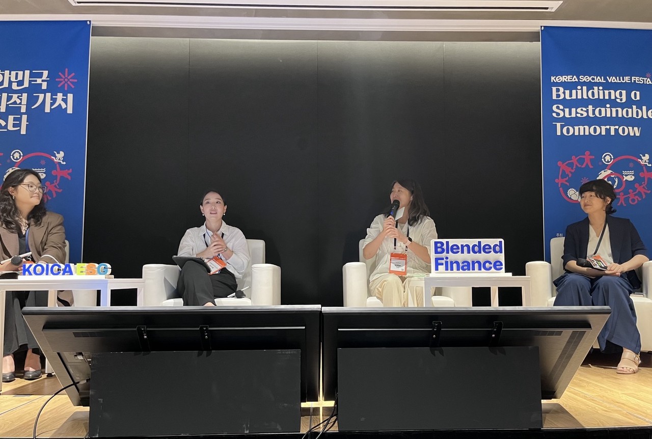 왼쪽부터 ▲법무법인 지평 이준희 경영컨설팅센터 센터장 ▲임팩트와이즈컨설팅 오수현 대표 ▲코이카 김혜원 팀장▲코이카 정유아 실장의 모습. 사진=ESG경제