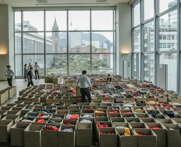 대신파이낸셜그룹이 사회복지시설에 새옷 1만5302벌을 기부했다. 사진=대신증권