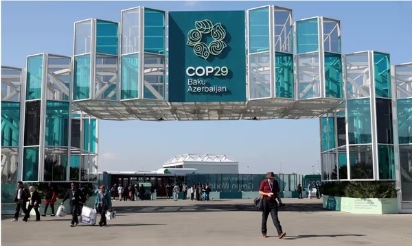 기후변화협약 제29차 당사국 총회(COP29)가 열리고 있는 아제르바이잔 바쿠 회의장 모습. [EPA=연합뉴스]