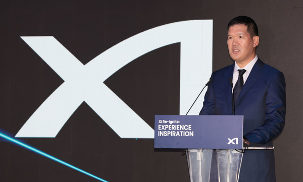 허윤홍 GS건설 대표이사가 18일 서울 강남구 대치동 자이갤러리에서 열린 GS건설 자이 리이그나이트(Xi Re-ignite)에서 인사말을 하고 있다.  사진=연합뉴스