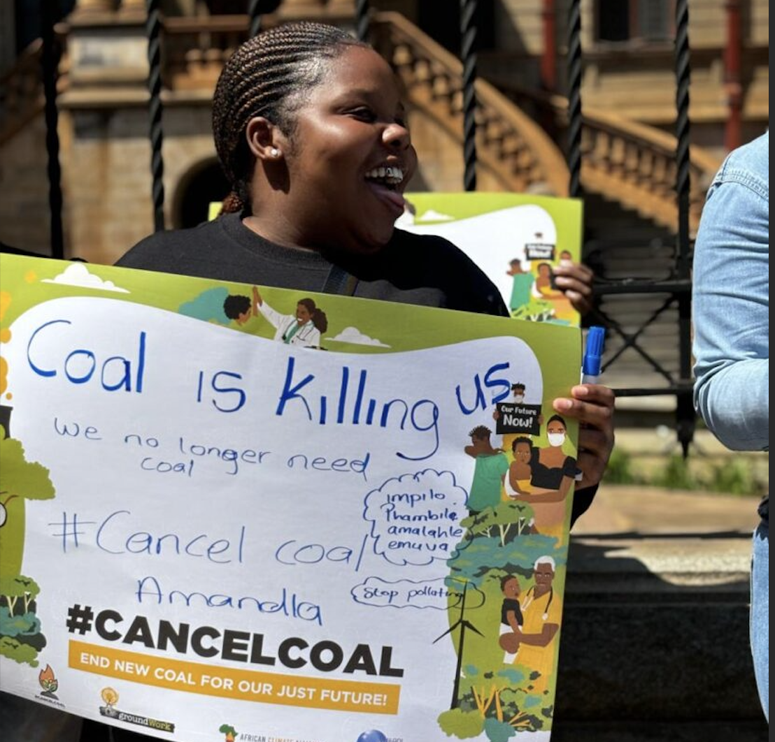 석탄 취소(Cancel Coal) 운동에 참여한 남아공 청소년의 모습. 사진= 환경권 센터(CER) 공식 홈페이지