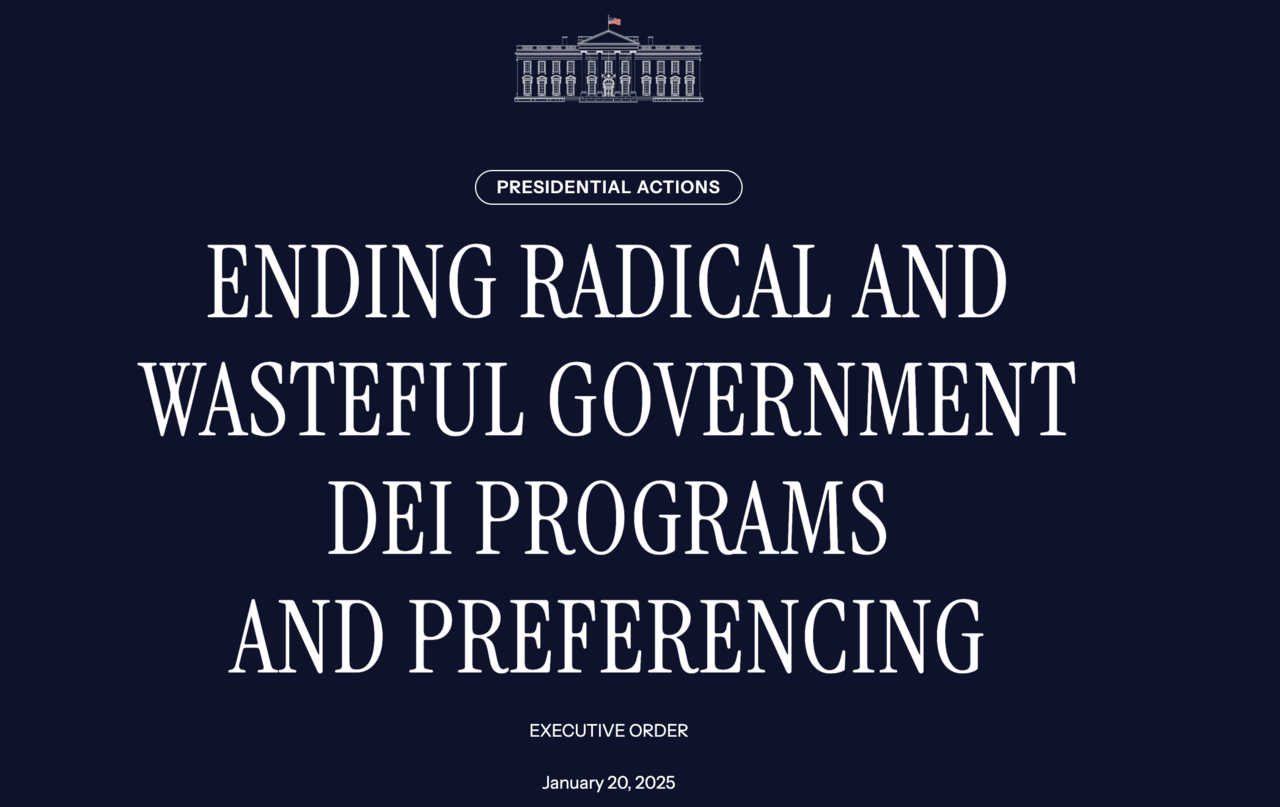 백악관이 지난 20일 발표한 ‘급진적이고 낭비적인 정부 DEI 프로그램 종료’ 행정명령 성명