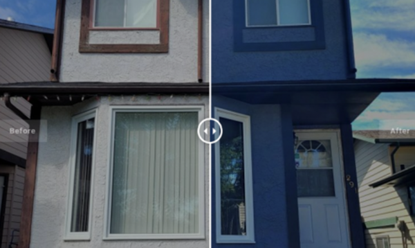 캐나다 캘러리 주택의 색상. 흰색(왼쪽)에서 어두운 색(오른쪽)으로 바꾸는 집들이 늘면서 난방비 절감 효과를 보고 있다. 사진=캘거리 슐리히공과대학