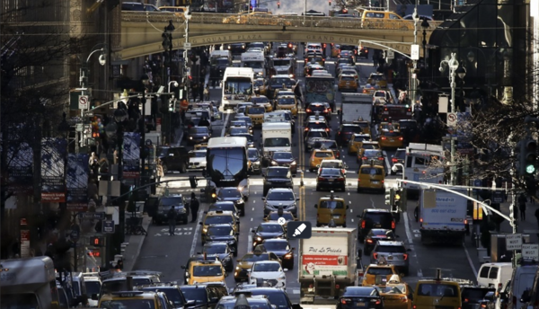 맨해튼 미드타운의 차량 정체. AFP=연합뉴스