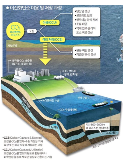 이산화탄소 이용 및 저장 과정