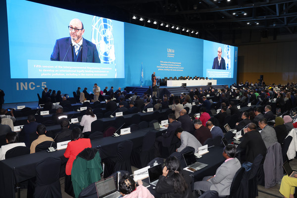 지난해 11월 25일 부산 해운대구 벡스코에서 열린 유엔 플라스틱 협약 제5차 정부간협상위원회 회의(INC-5) 모습. 사진=연합뉴스