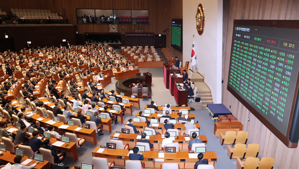 여야가 합의한 상법개정안이 지난 7월 3일 국회 본회의에서 통과되고 있다.   사진=연합뉴스